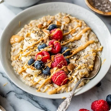 Healthy breakfast bowl with berries and granola